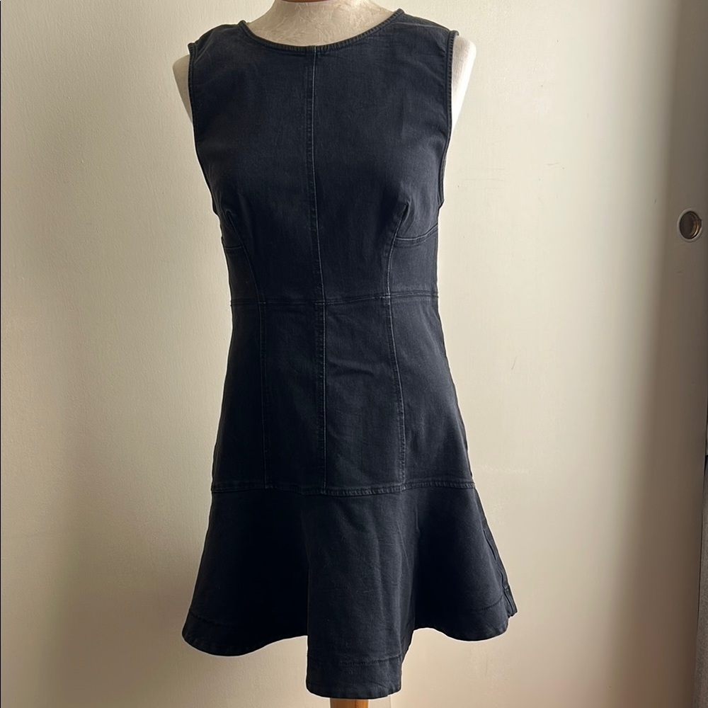Free people, black denim fit and flare dress